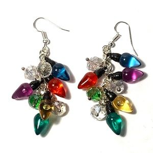 Handmade Christmas Lights Earrings